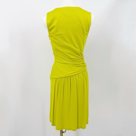 Vince Camuto Sleeveless Ruched Dress XS Key Lime Dopamine Cocktail Summer Spring - Picture 2 of 8